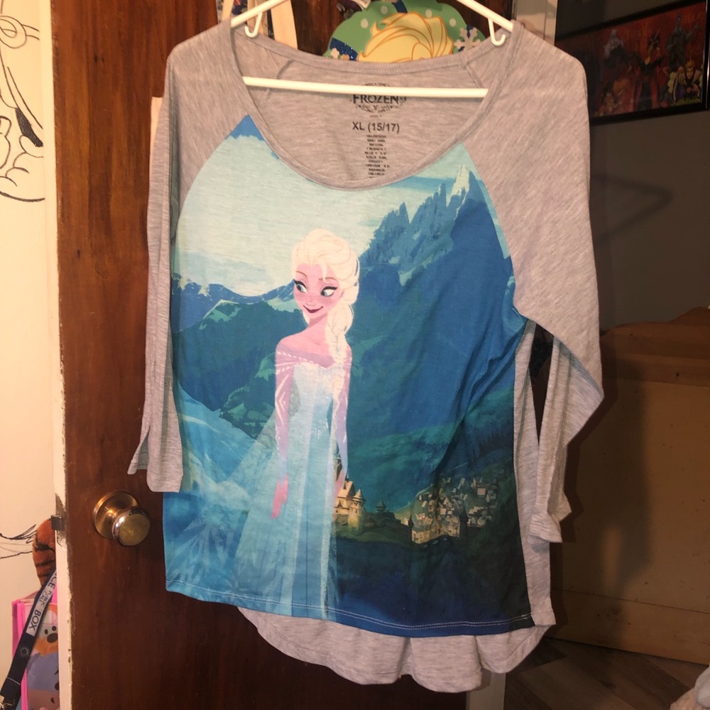 Walmart Elsa Frozen baseball sleeve shirt for Jr.